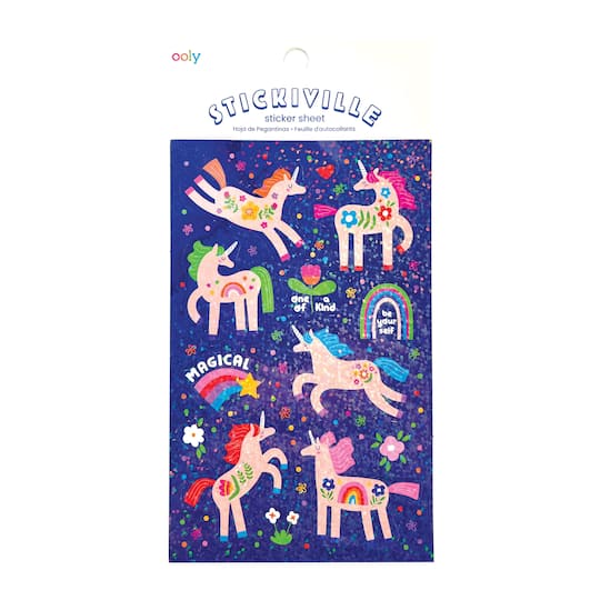 OOLY Stickiville Standard Magical Unicorns Holographic Stickers